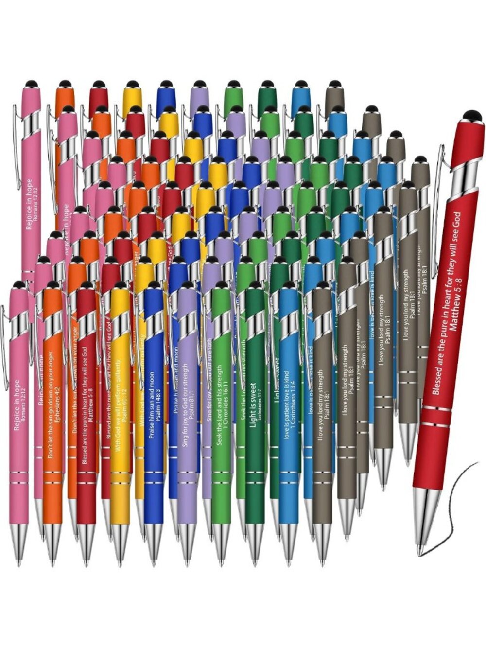 90Pcs Multicolor Bible Verse Ballpoint Pens - Inspirational Scripture Gifts